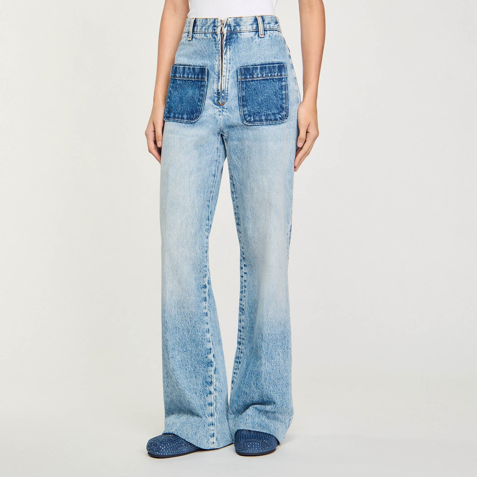Sandro High-rise jeans Light Bu Jean
