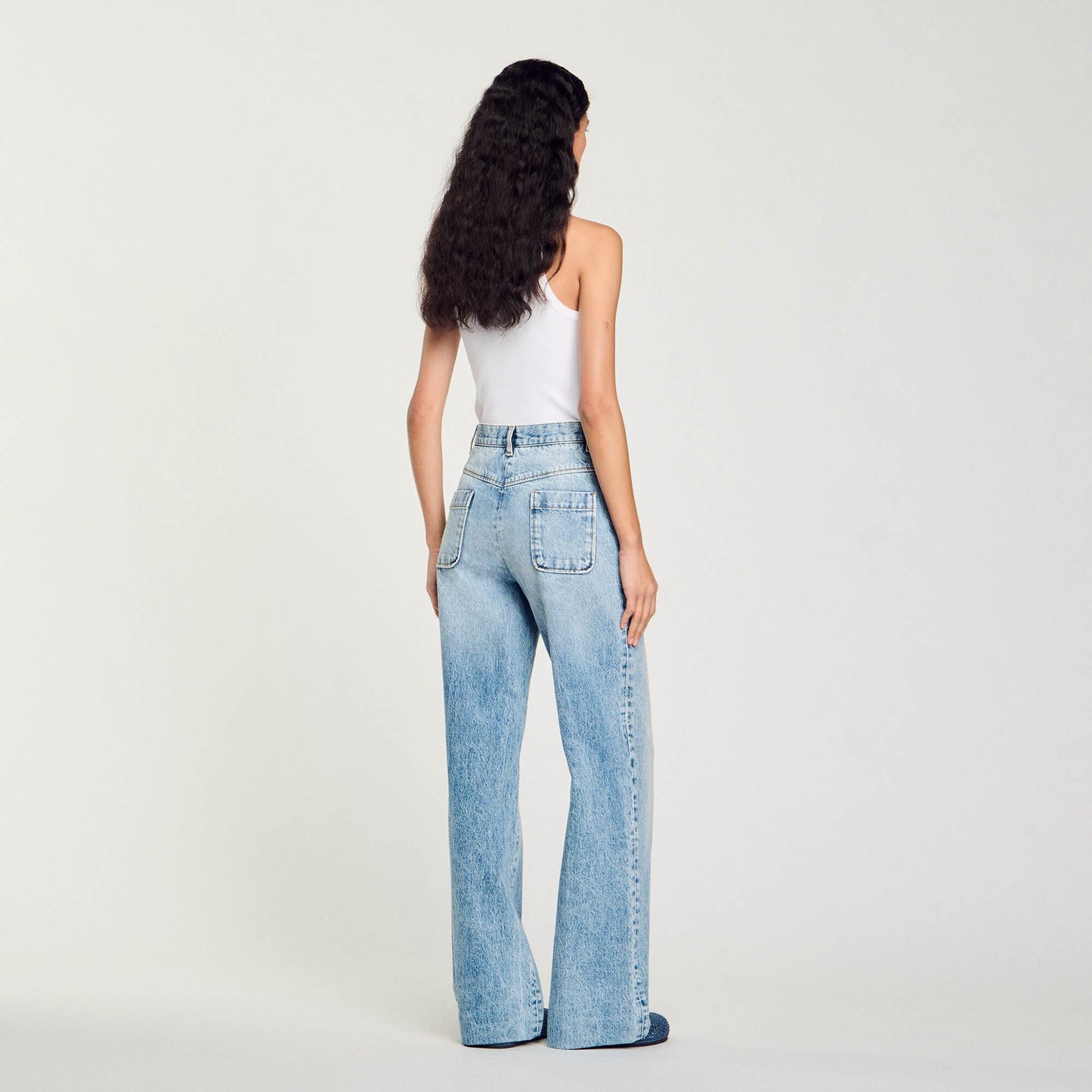Sandro High-rise jeans Light Bu Jean