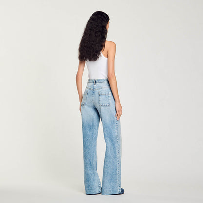 Sandro High-rise jeans Light Bu Jean