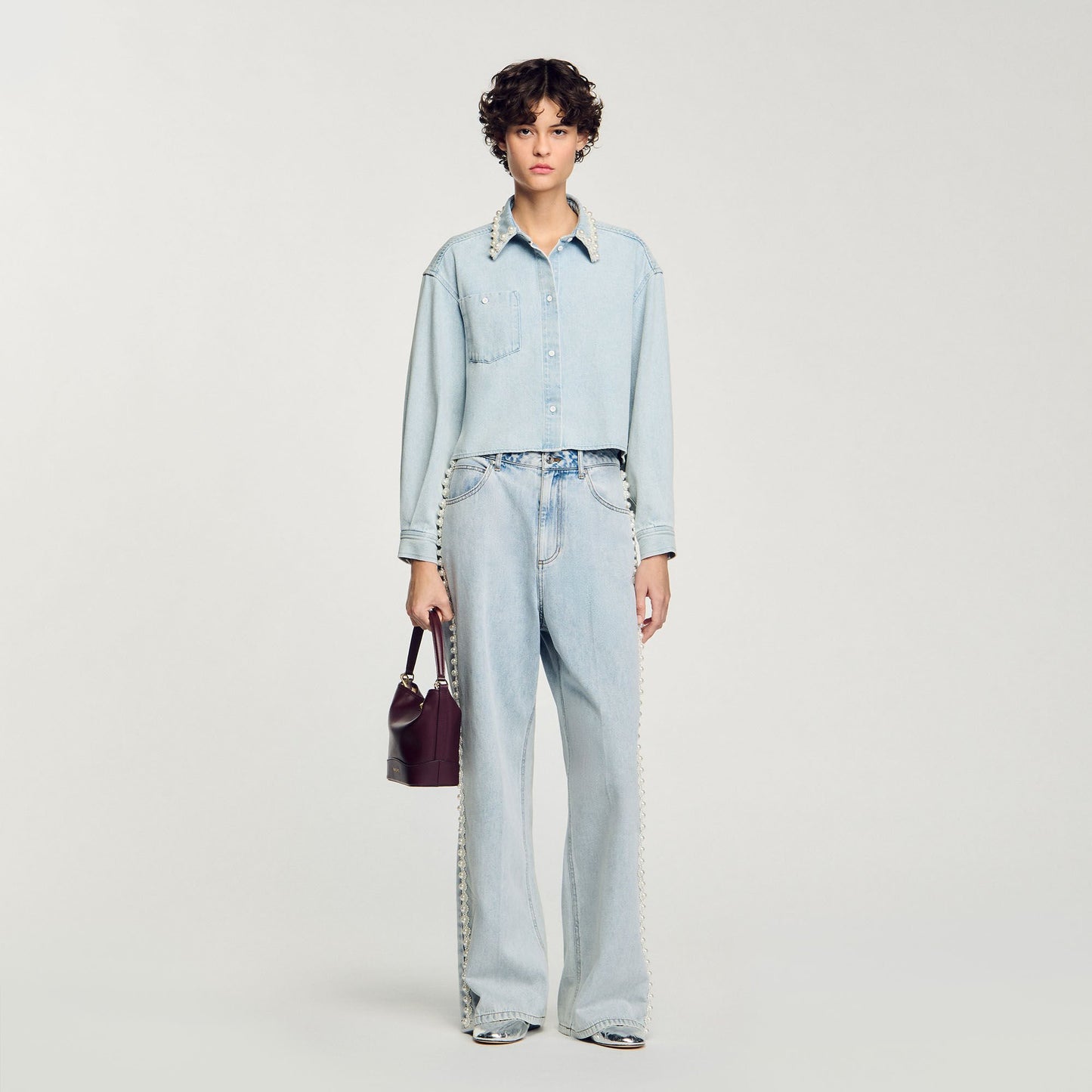 Sandro Beaded jeans Light Bu Jean