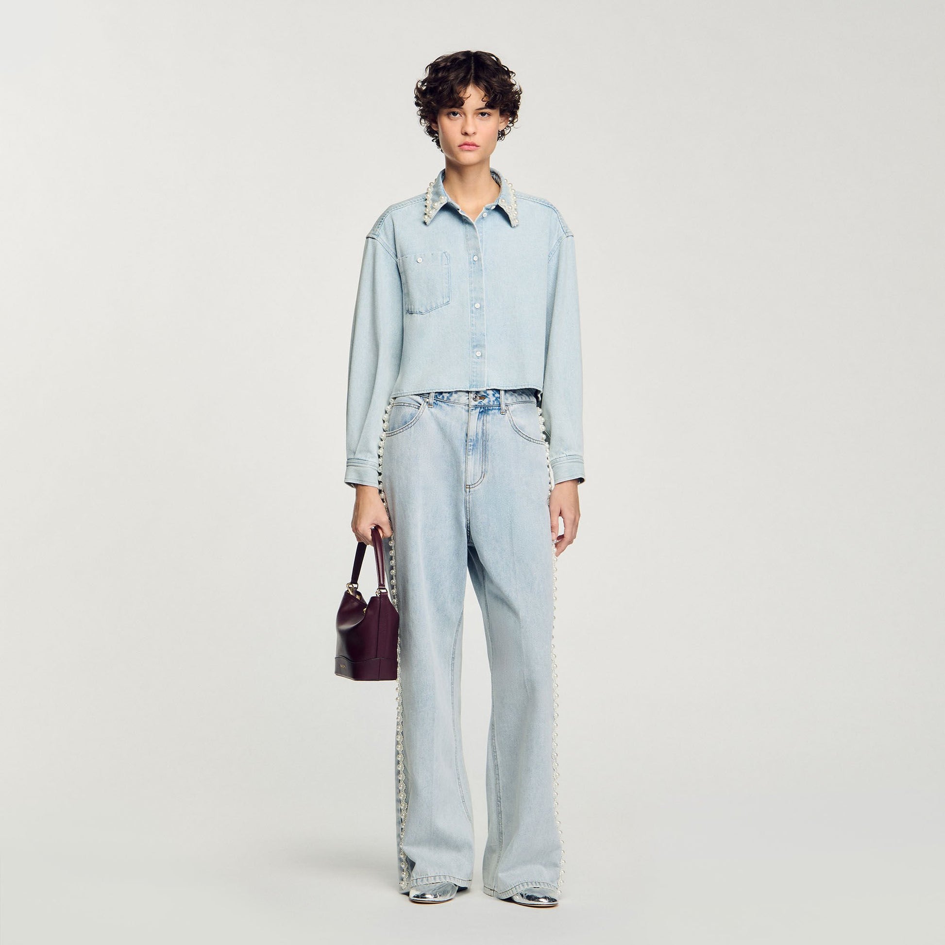 Sandro Beaded jeans Light Bu Jean