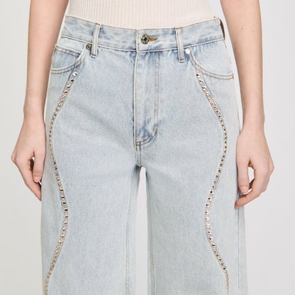 Sandro Jeans with rhinestone stripes Light Bu Jean
