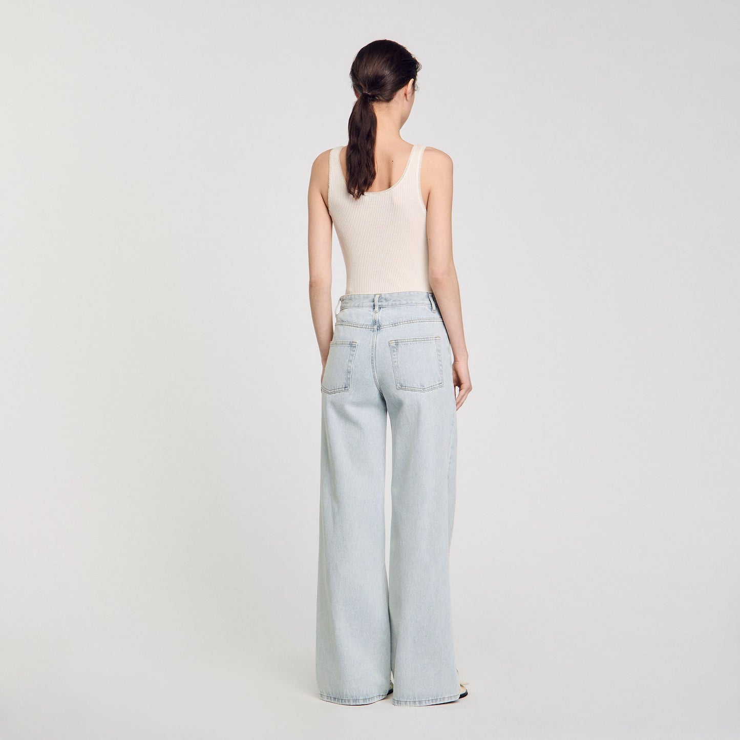 Sandro Jeans with rhinestone stripes Light Bu Jean