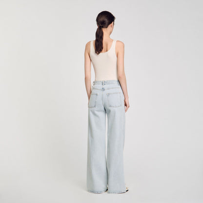 Sandro Jeans with rhinestone stripes Light Bu Jean