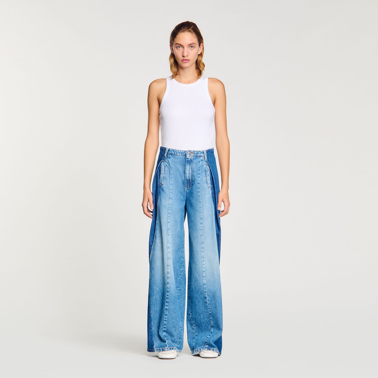 Sandro Jeans with contrasting panels Blue Jean