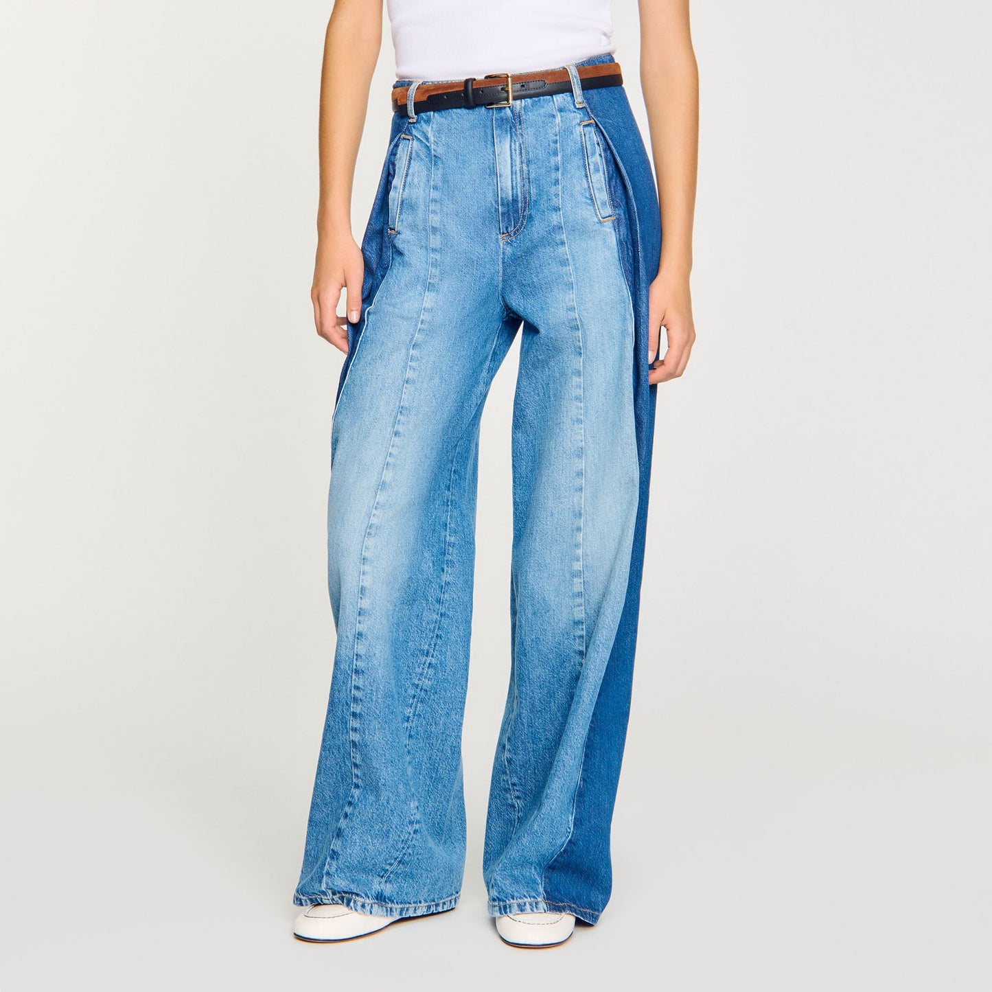 Sandro Jeans with contrasting panels Blue Jean