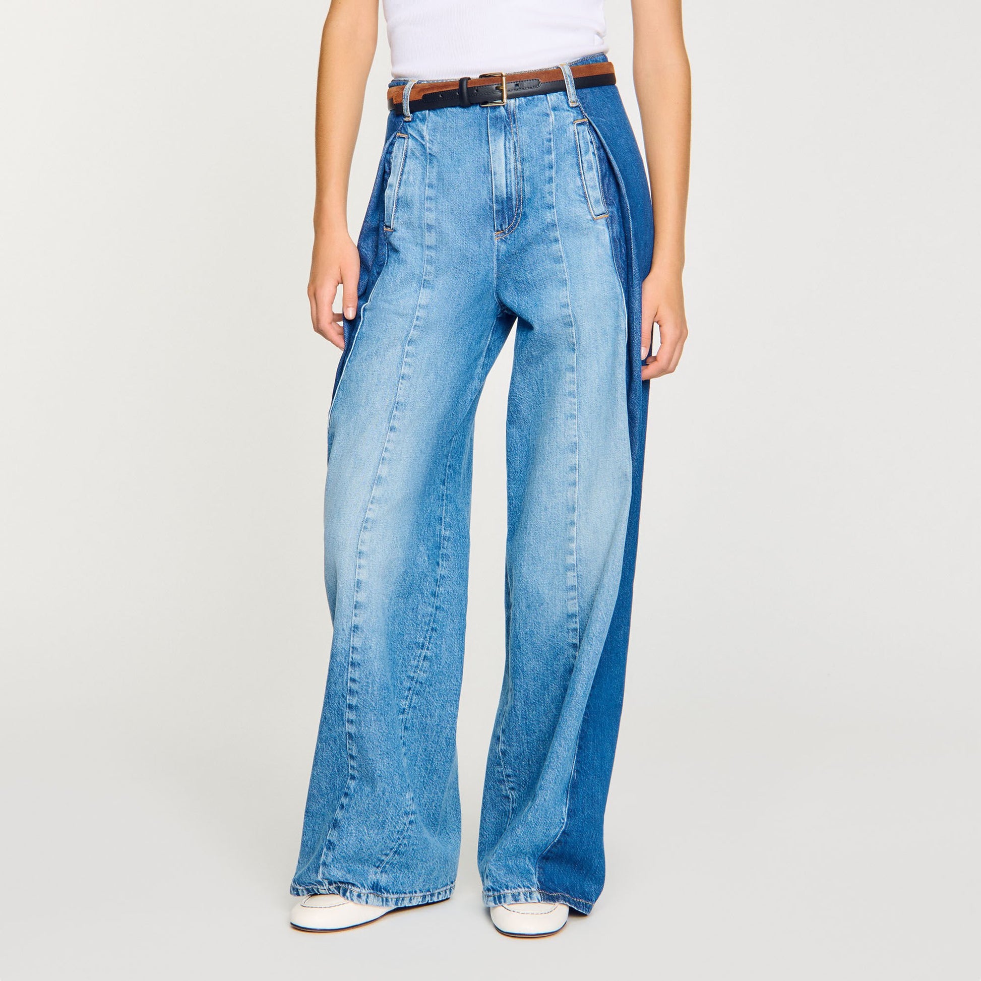 Sandro Jeans with contrasting panels Blue Jean