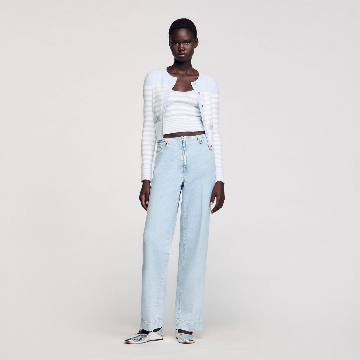 Sandro Faded wide-leg jeans Blue Jean