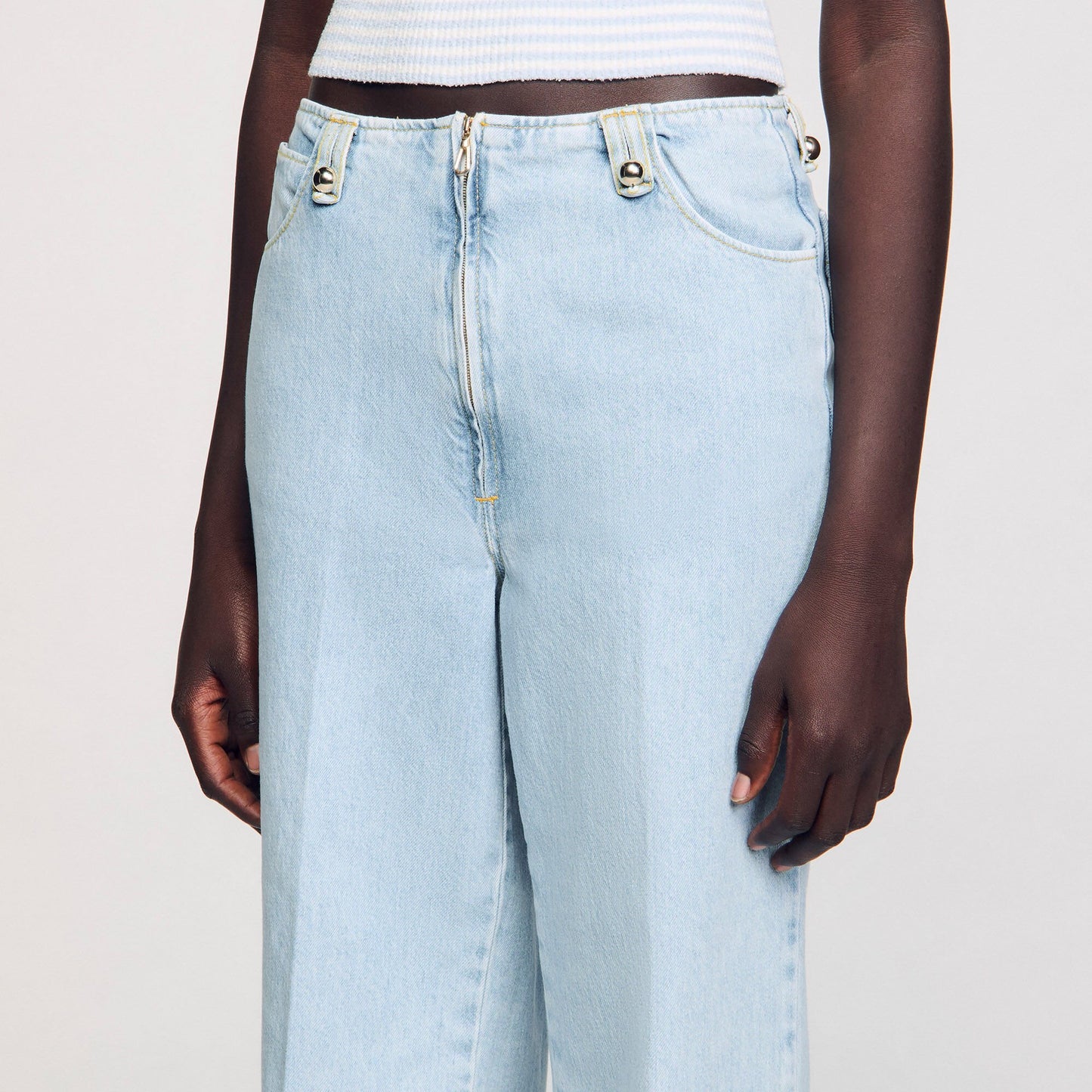 Sandro Faded wide-leg jeans Blue Jean