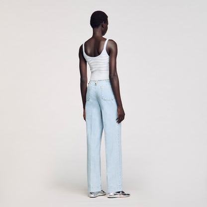 Sandro Faded wide-leg jeans Blue Jean