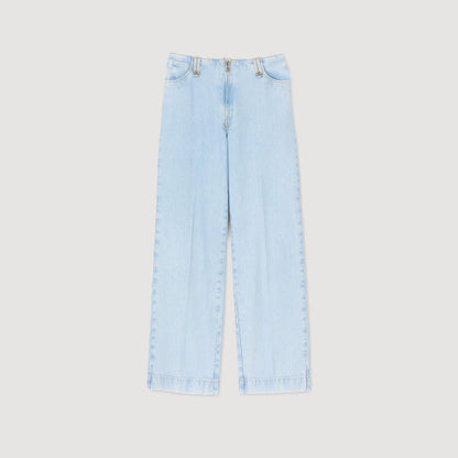 Sandro Faded wide-leg jeans Blue Jean