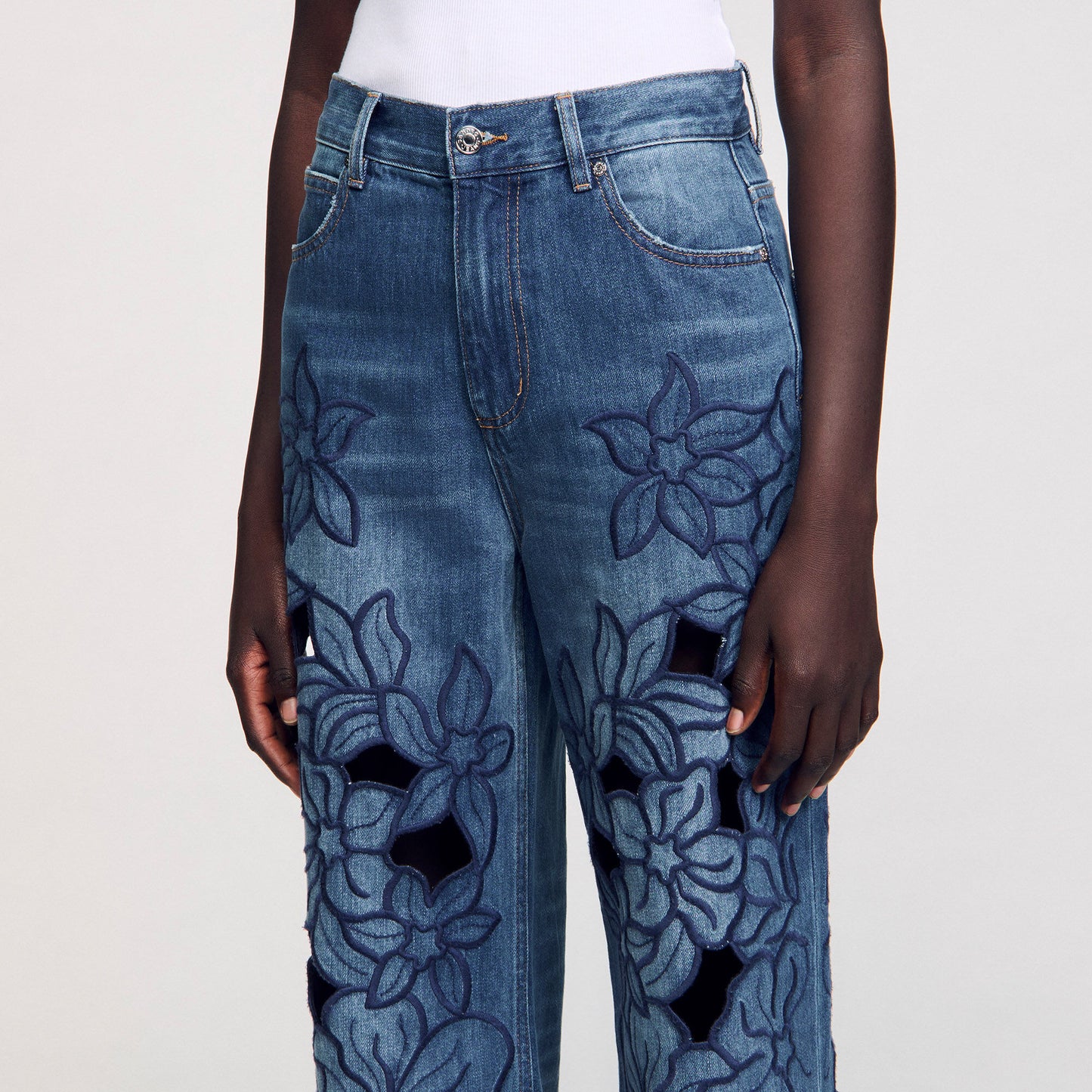 Sandro Embroidered jeans Blue Jean