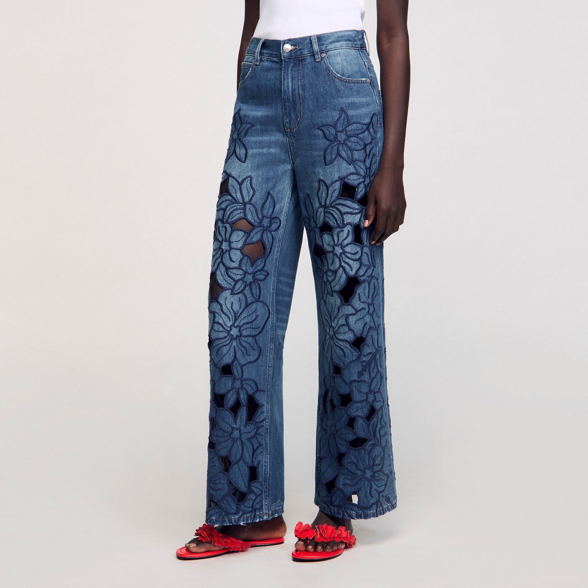 Sandro Embroidered jeans Blue Jean