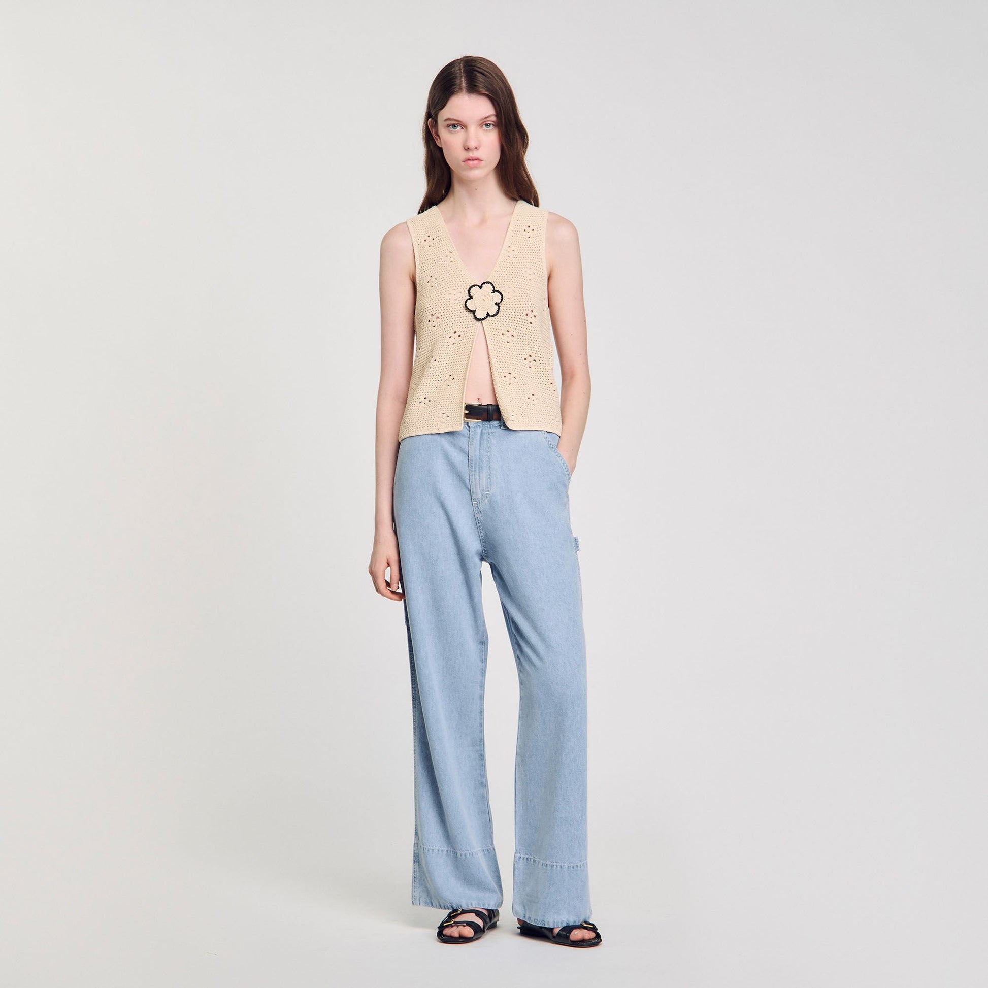 Sandro Wide-leg jeans Blue Jean