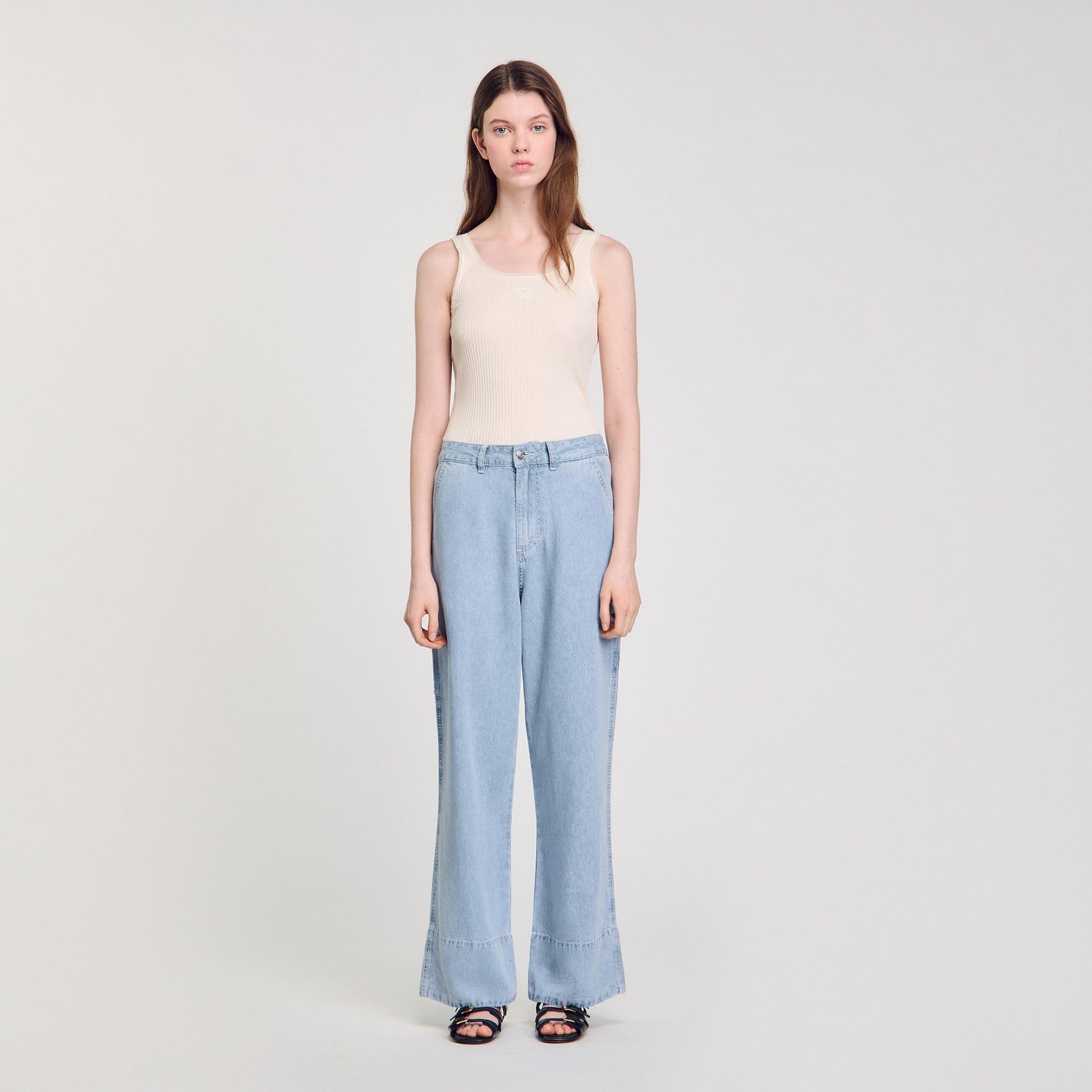 Sandro Wide-leg jeans Blue Jean