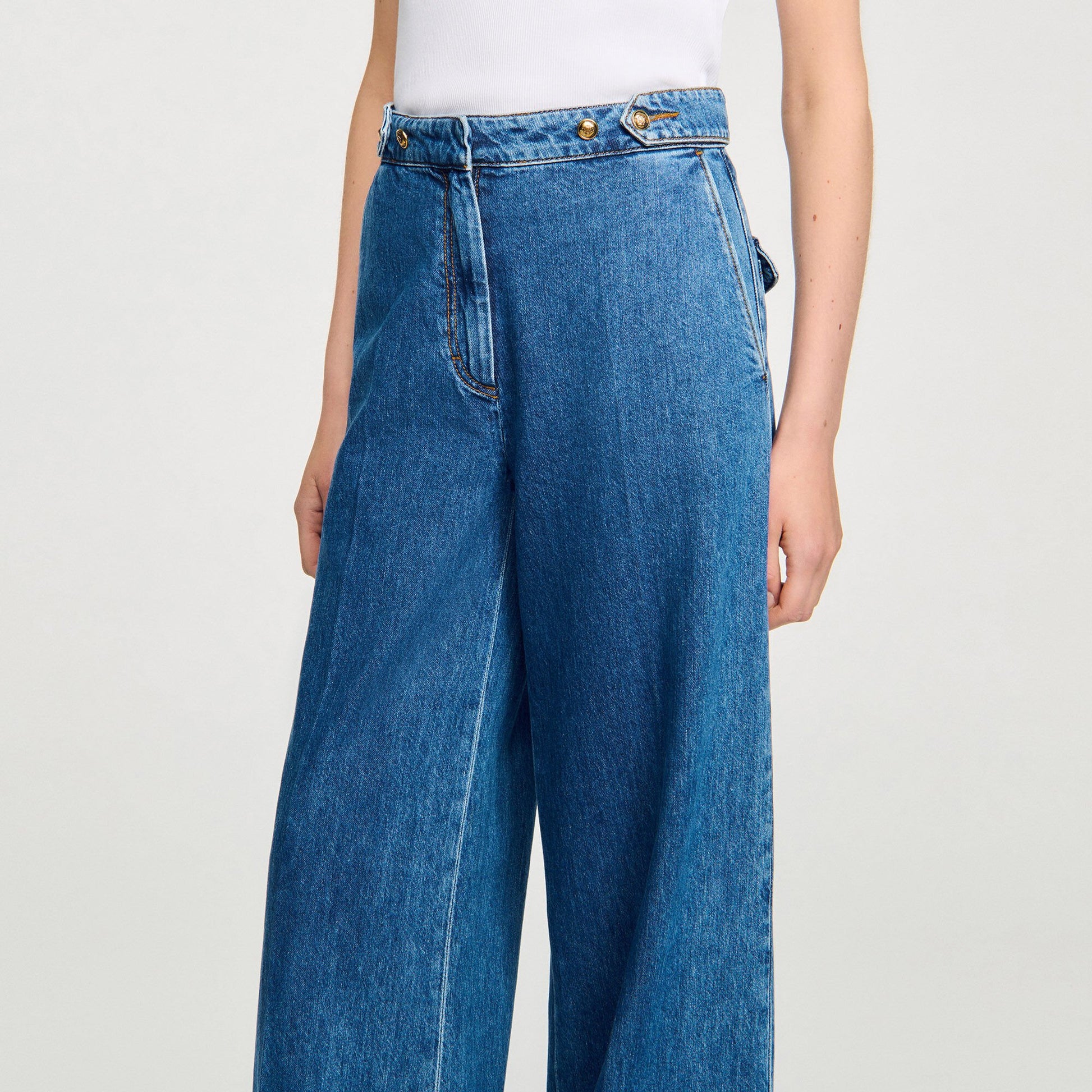 Sandro Wide-leg jeans Blue Jean