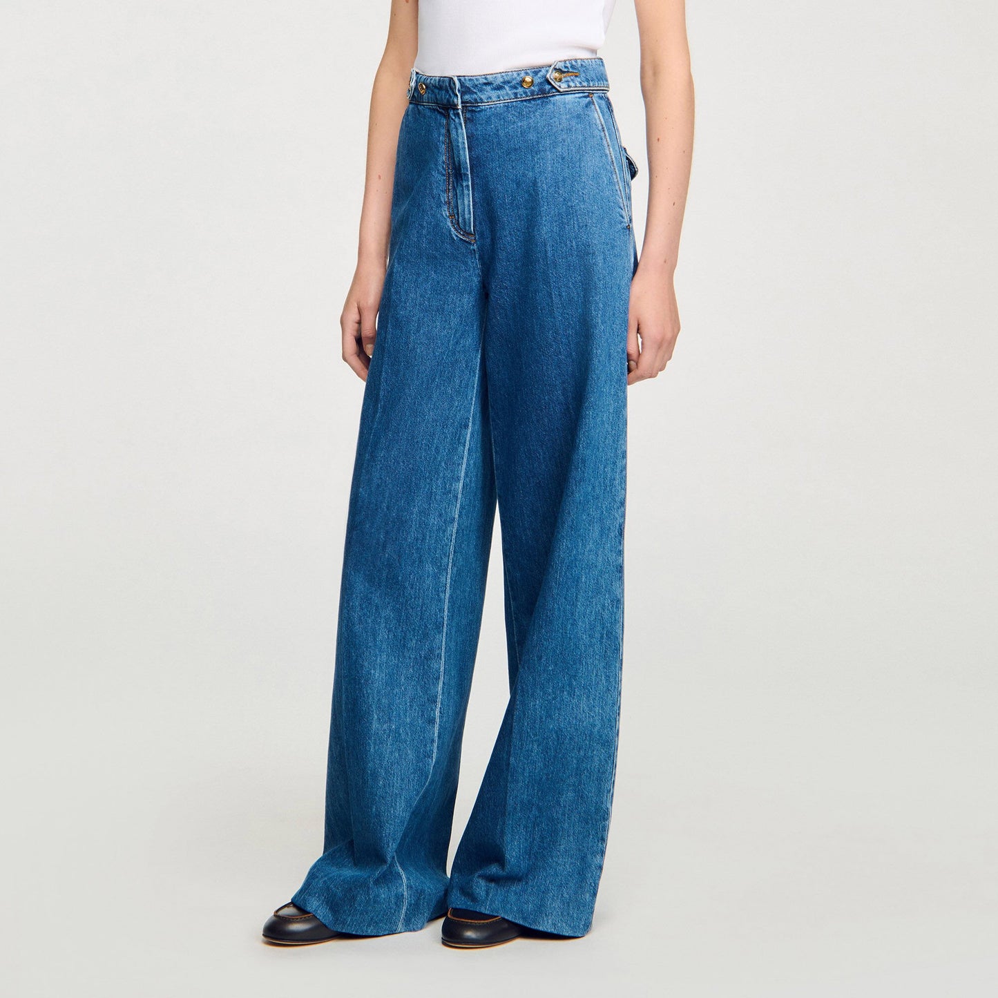 Sandro Wide-leg jeans Blue Jean