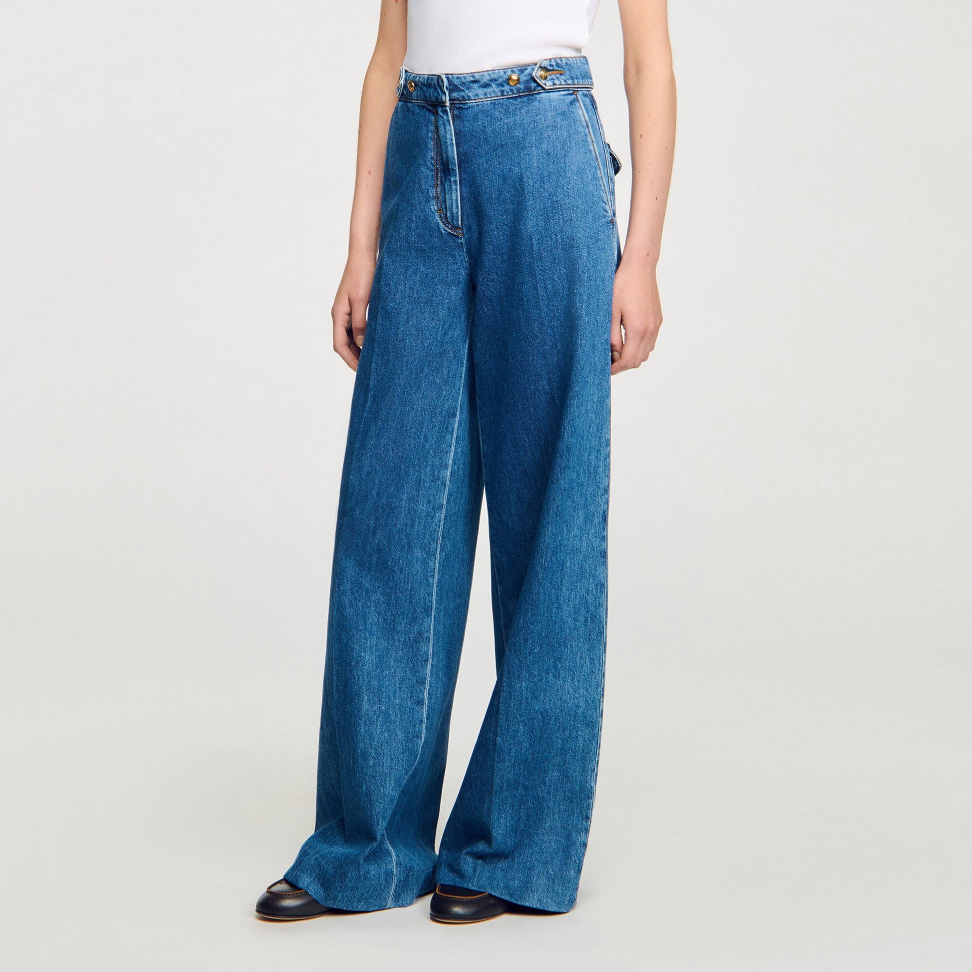 Sandro Wide-leg jeans Blue Jean