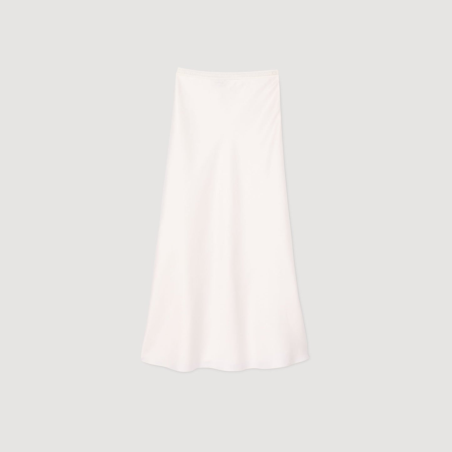 Sandro Maxi satin-effect skirt Ecru