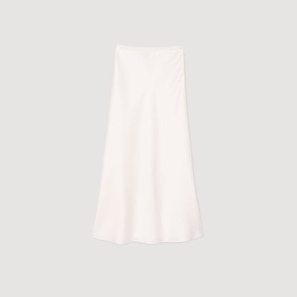 Sandro Maxi satin-effect skirt Ecru