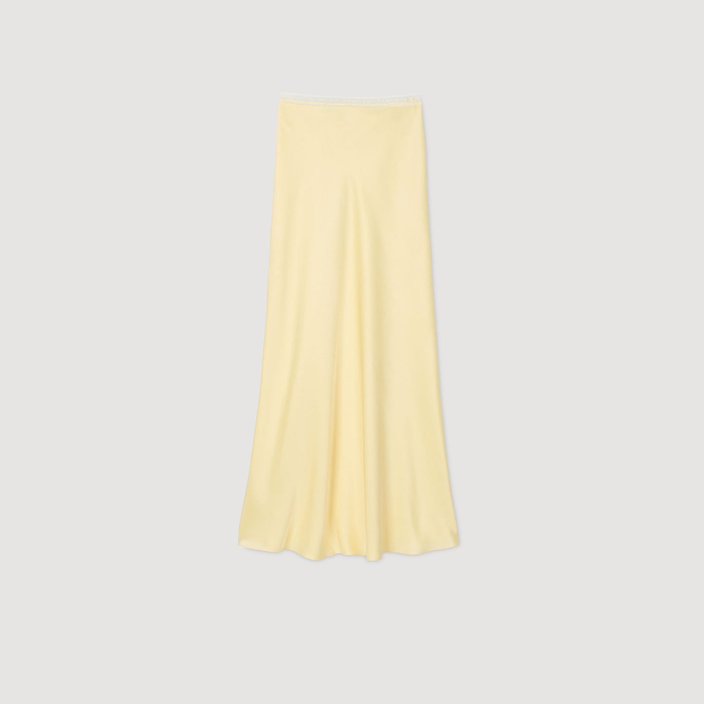 Sandro Maxi satin-effect skirt Yellow