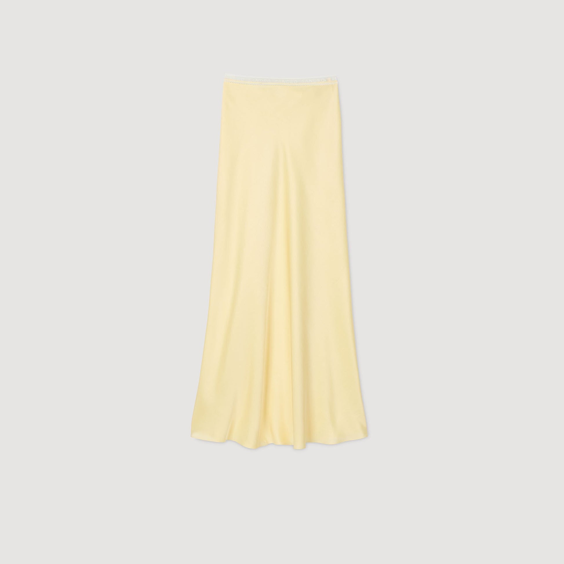 Sandro Maxi satin-effect skirt Yellow