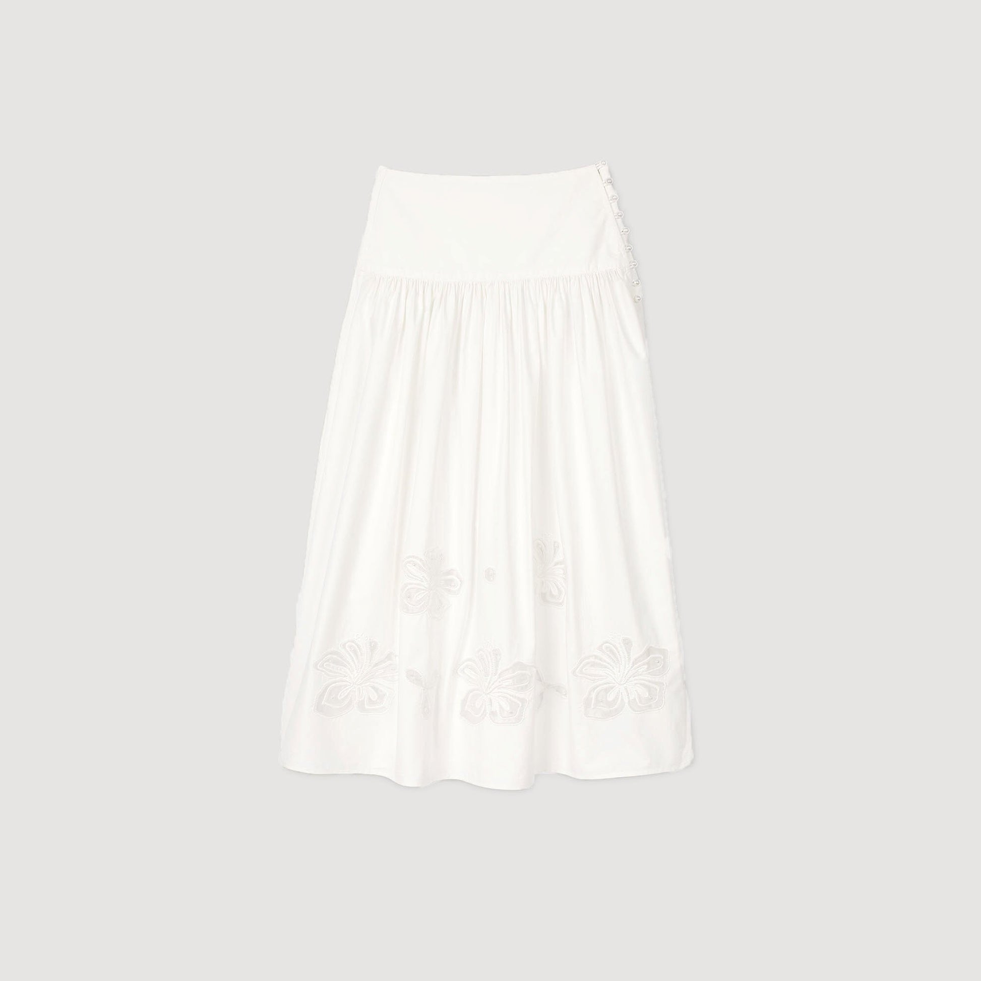 Sandro Maxi poplin skirt Ecru