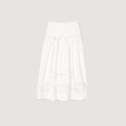 Sandro Maxi poplin skirt Ecru