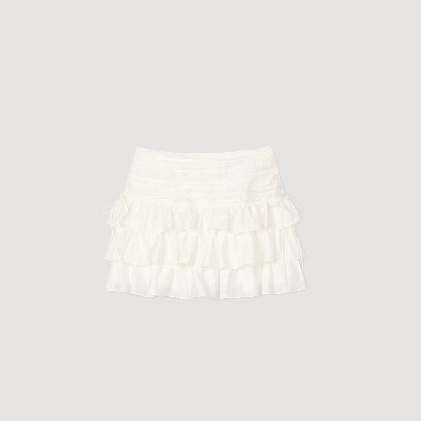 Sandro Mini ruffled skirt White