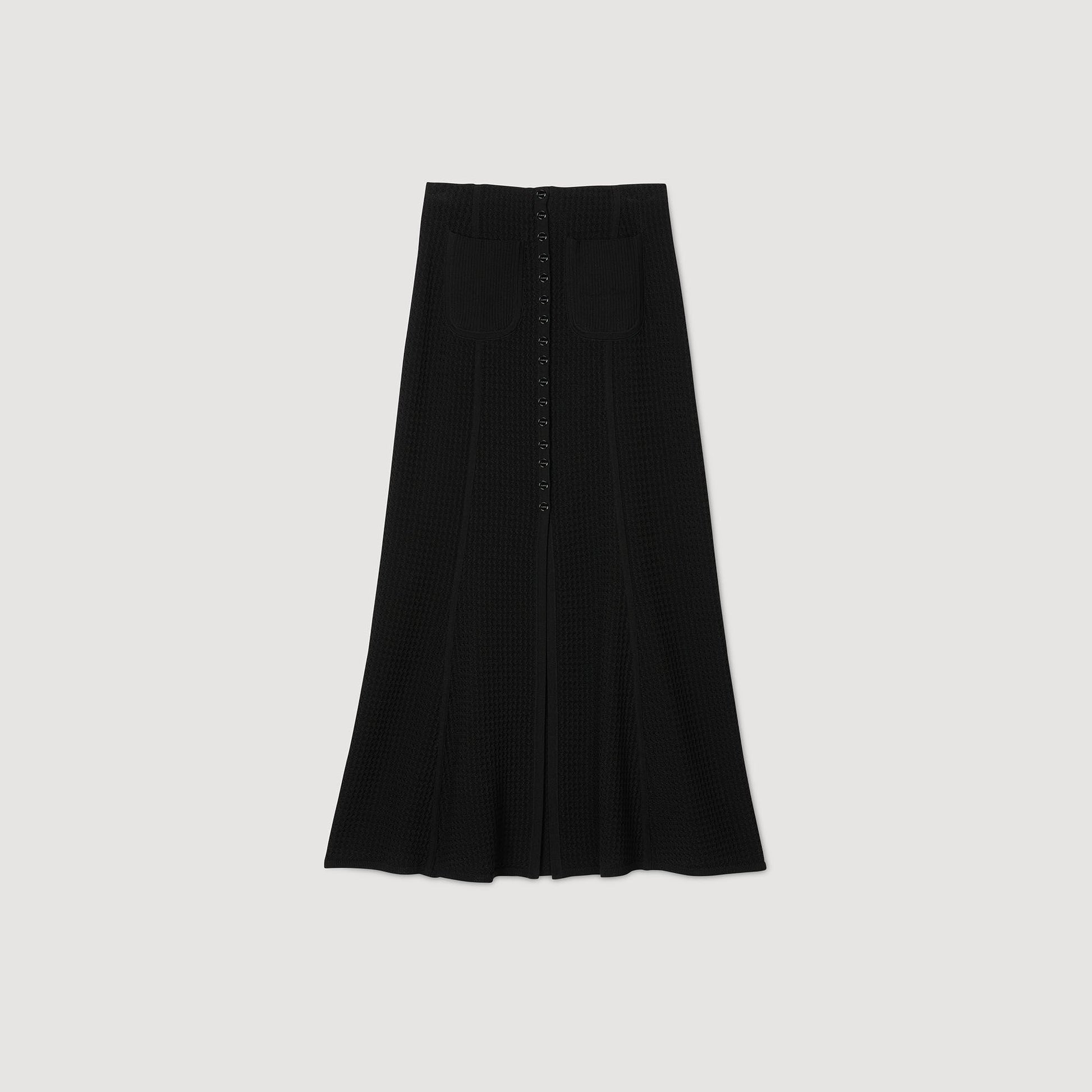 Sandro Maxi decorative knit skirt Black