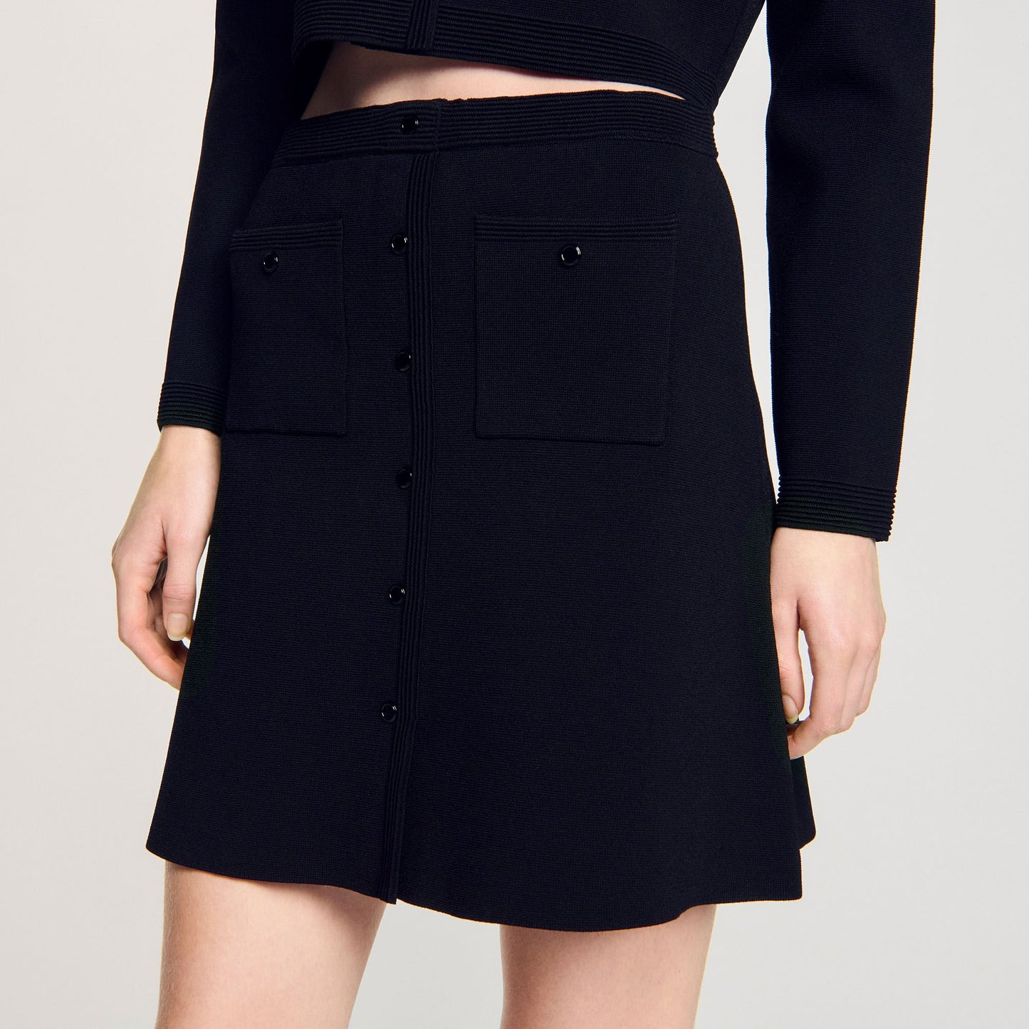 Sandro Mini knit skirt Black