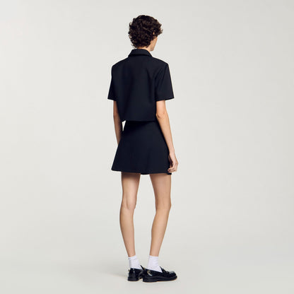 Sandro Mini pleated skirt Black