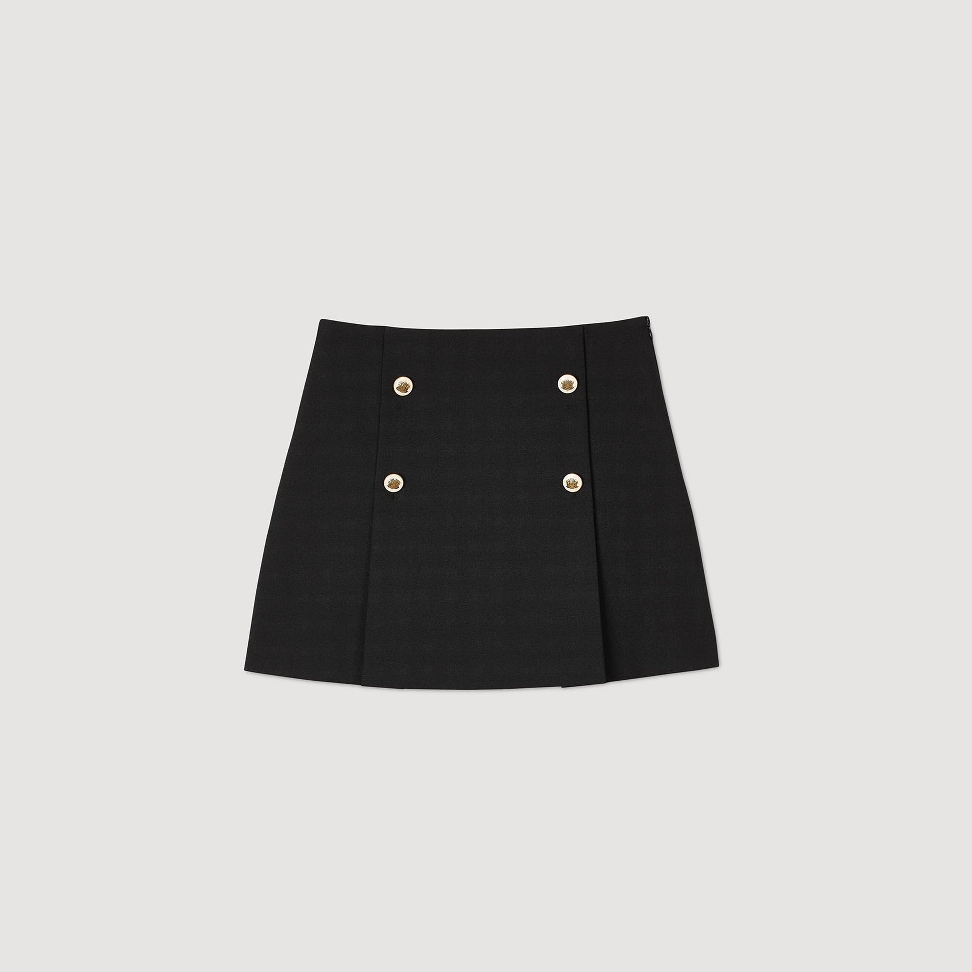Sandro Mini pleated skirt Black