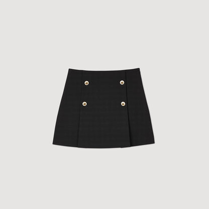 Sandro Mini pleated skirt Black