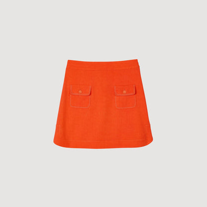 Sandro Mini skirt with pockets Orange