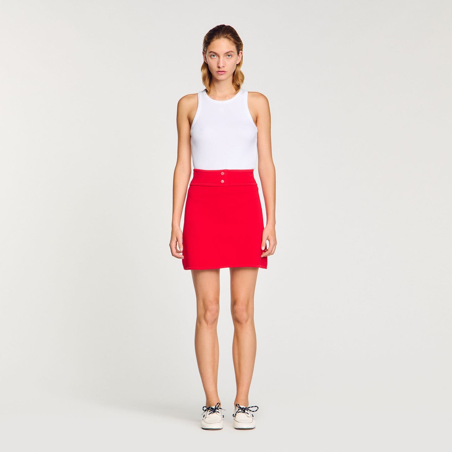 Sandro Mini knit skirt Red