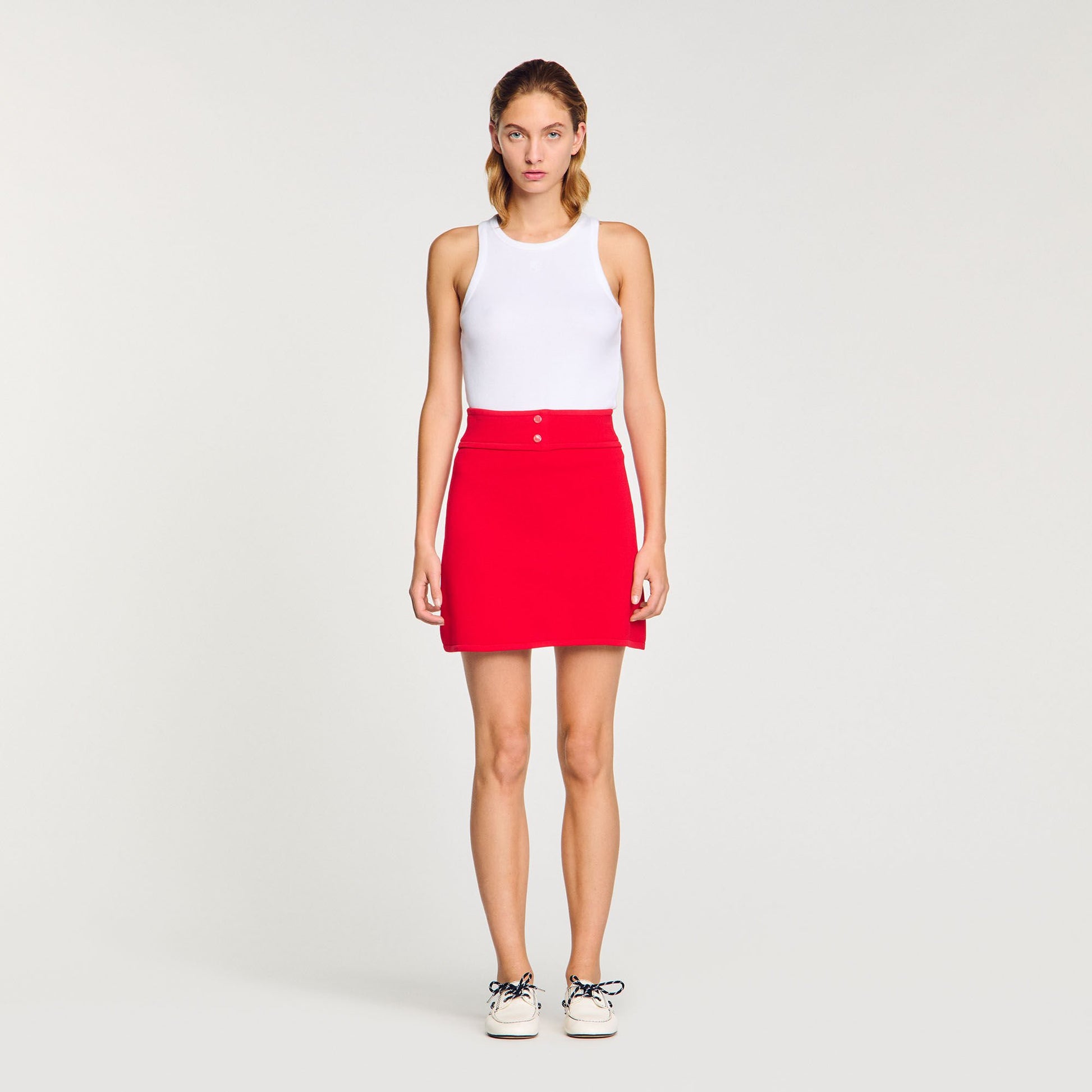 Sandro Mini knit skirt Red