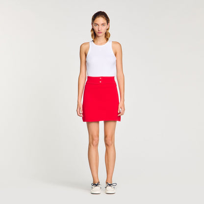 Sandro Mini knit skirt Red