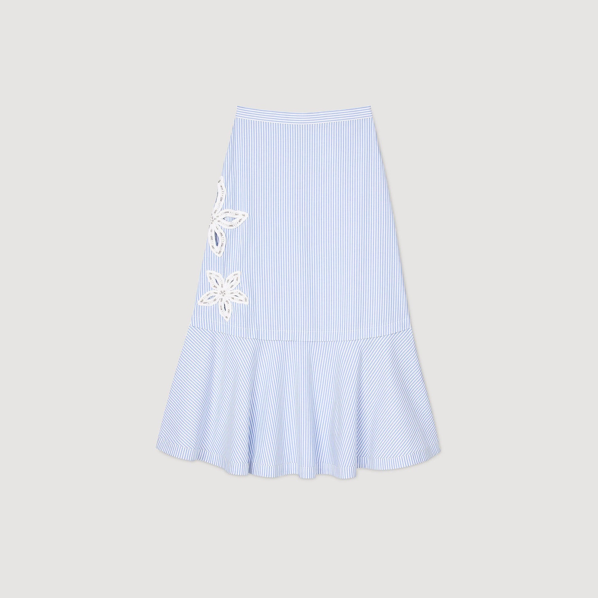 Sandro Maxi striped skirt Sky Blue