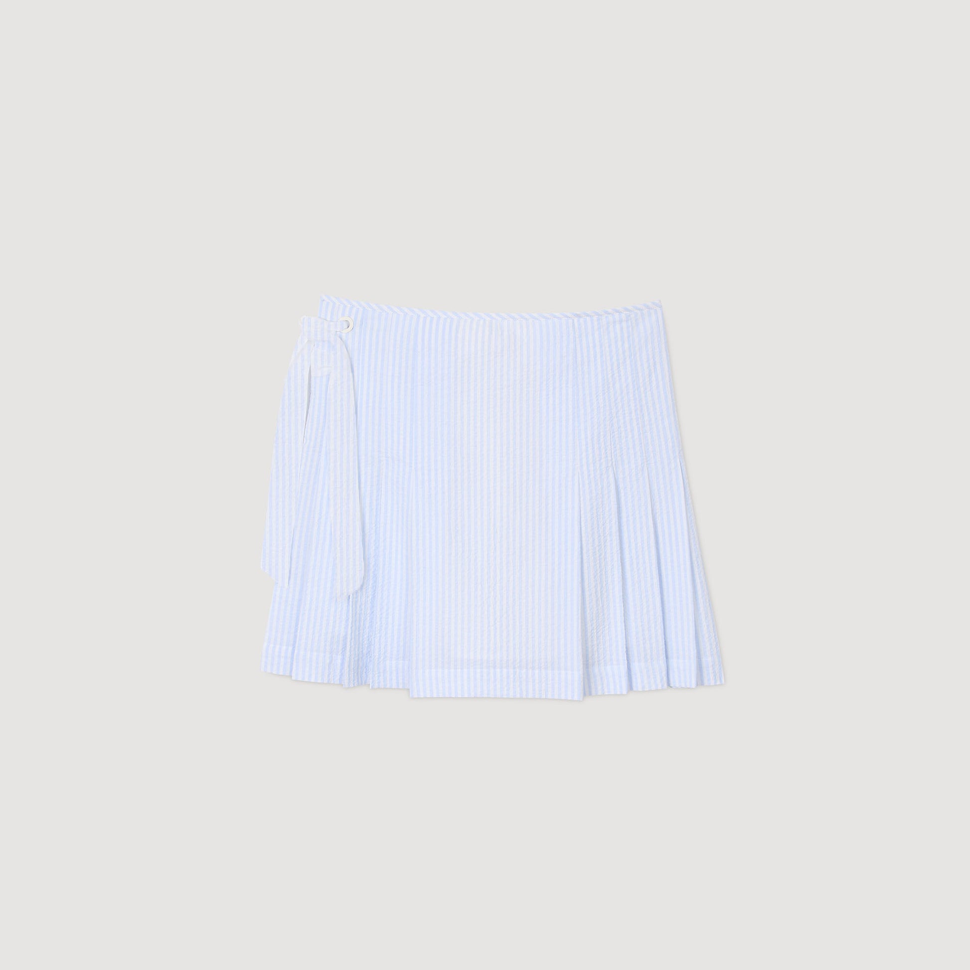 Sandro Mini striped skirt Ciel / Blanc