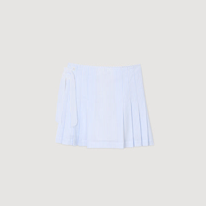 Sandro Mini striped skirt Ciel / Blanc