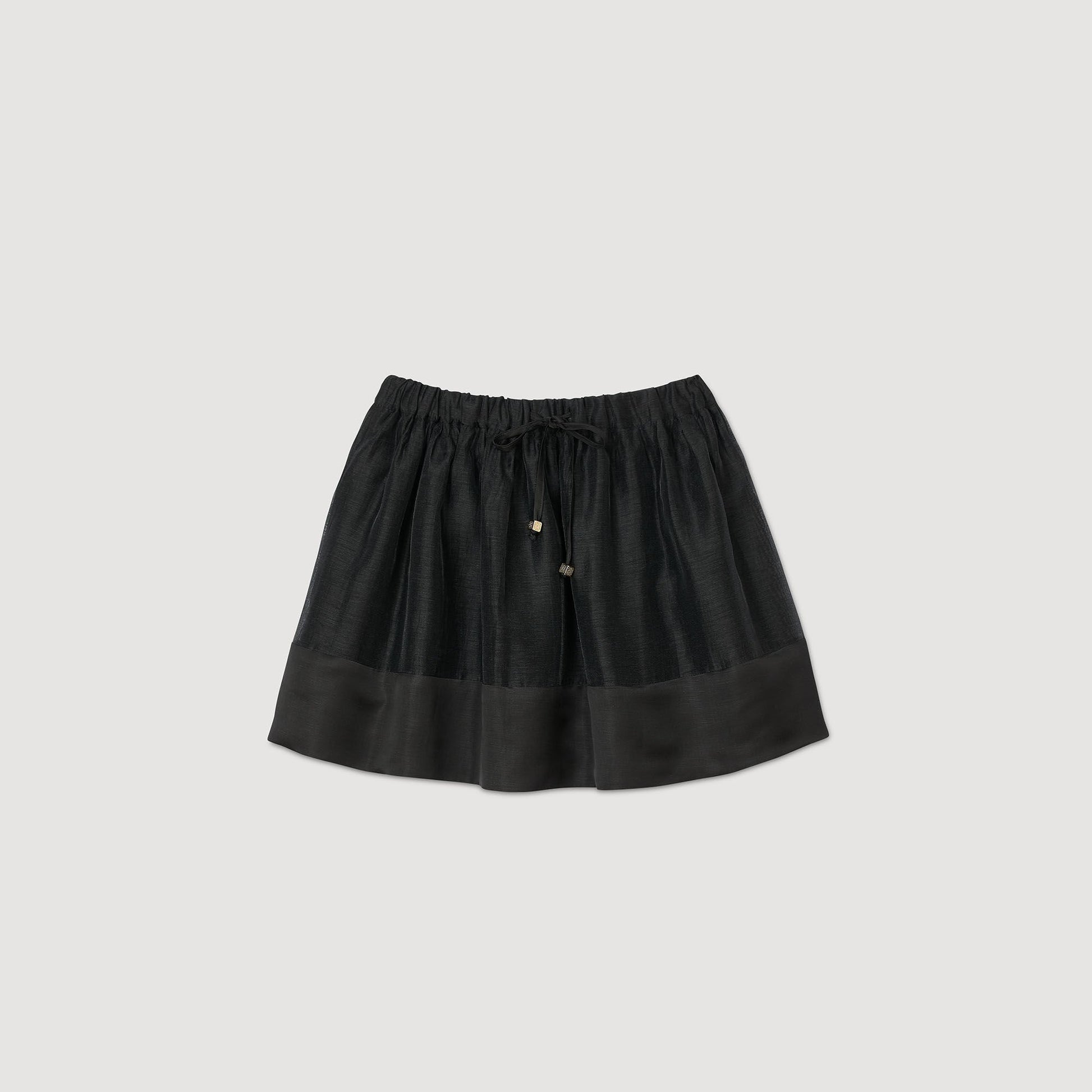 Sandro Mini dual-material skirt Black
