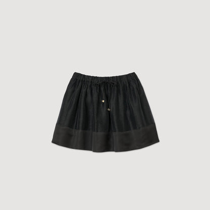 Sandro Mini dual-material skirt Black