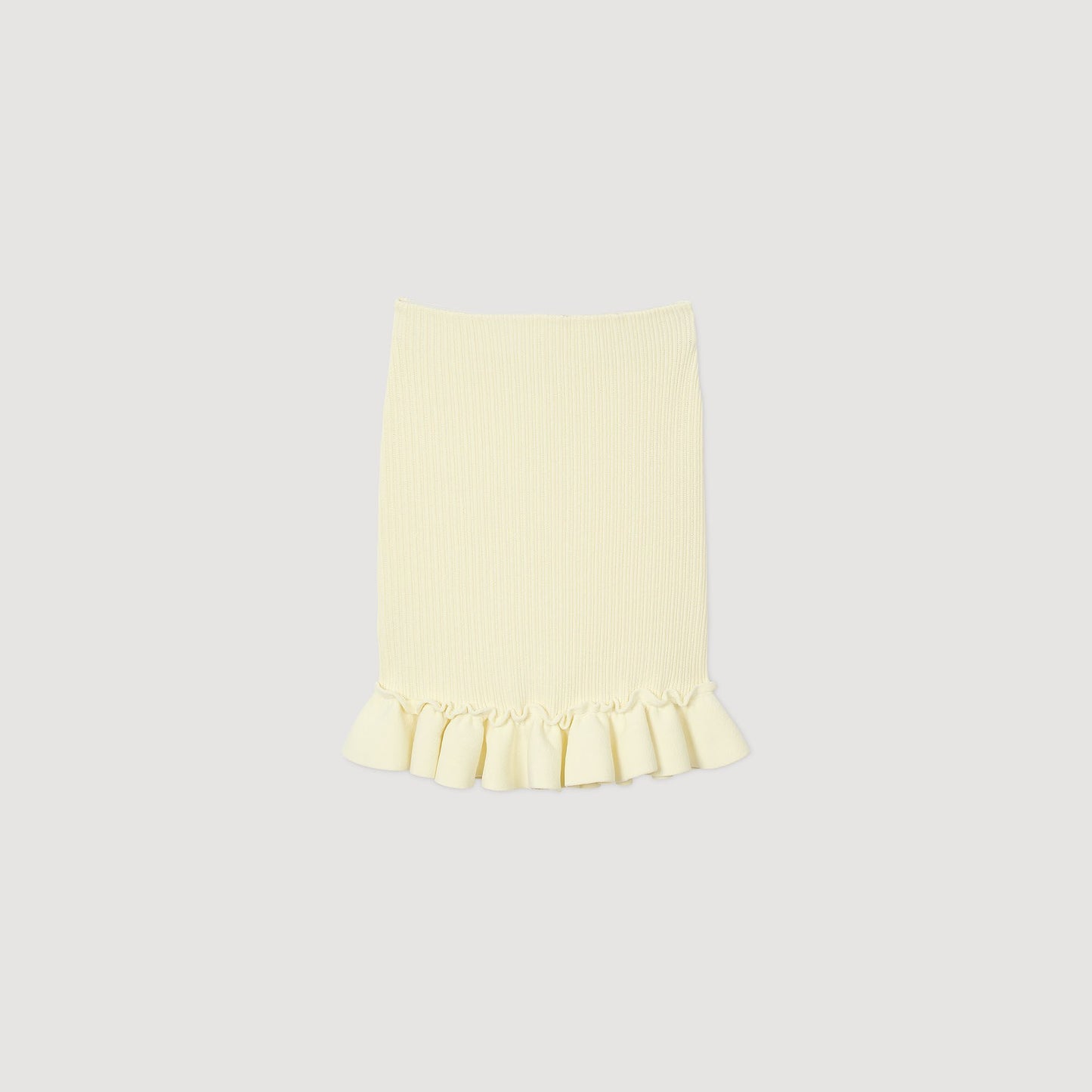 Sandro Knitted skirt with ruffle Light Yellow