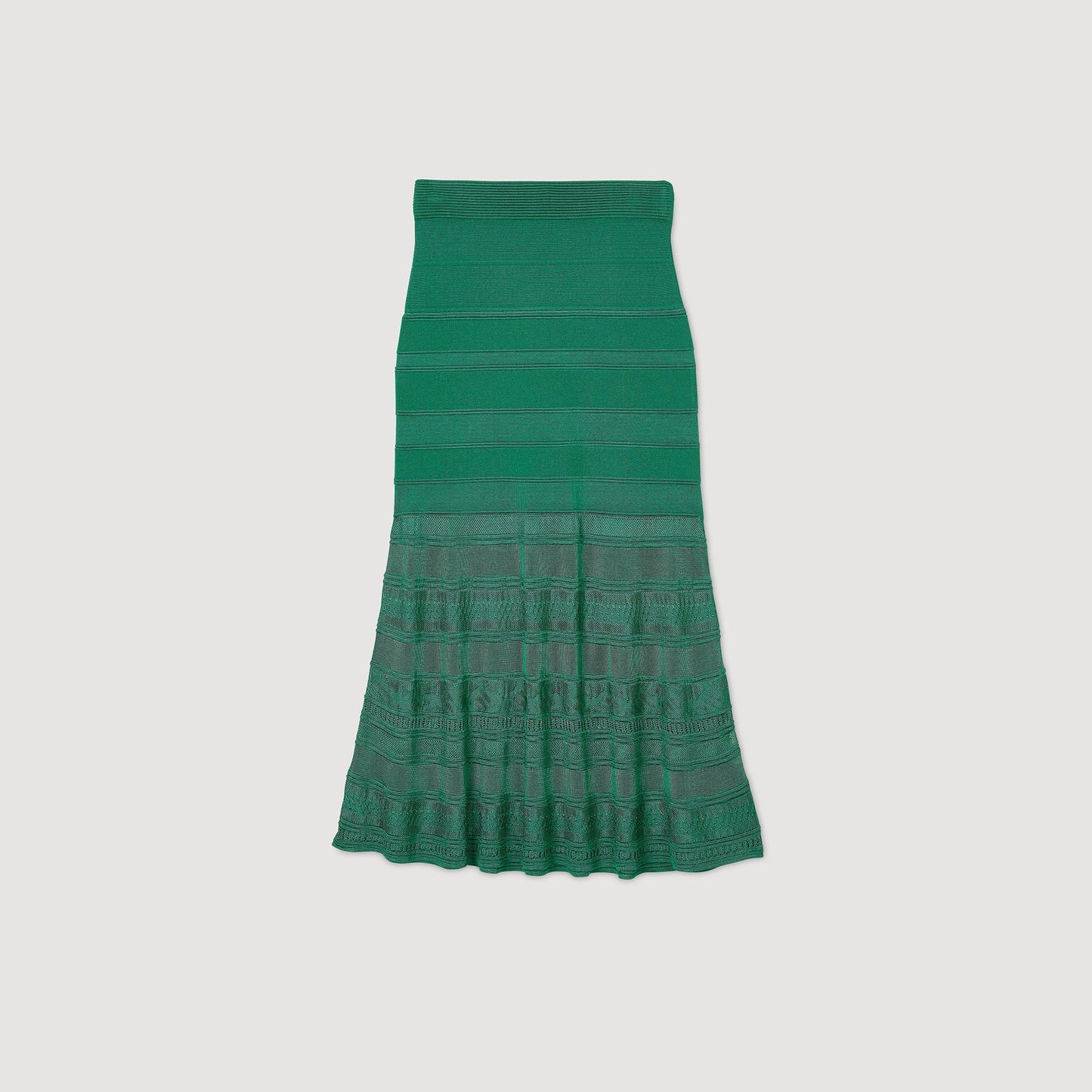 Sandro Maxi decorative knit skirt Emeuraude Green