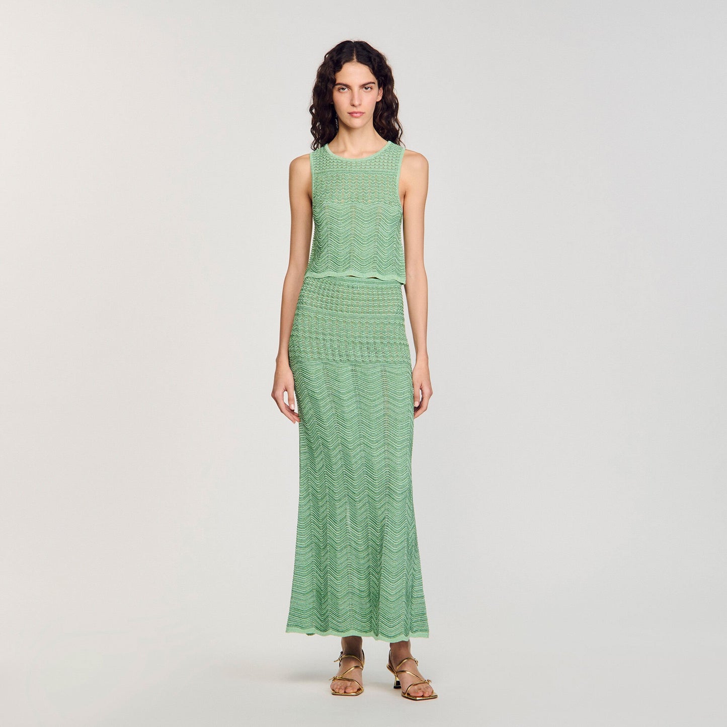 Sandro Maxi knit skirt Mint