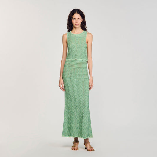Sandro Maxi knit skirt Mint