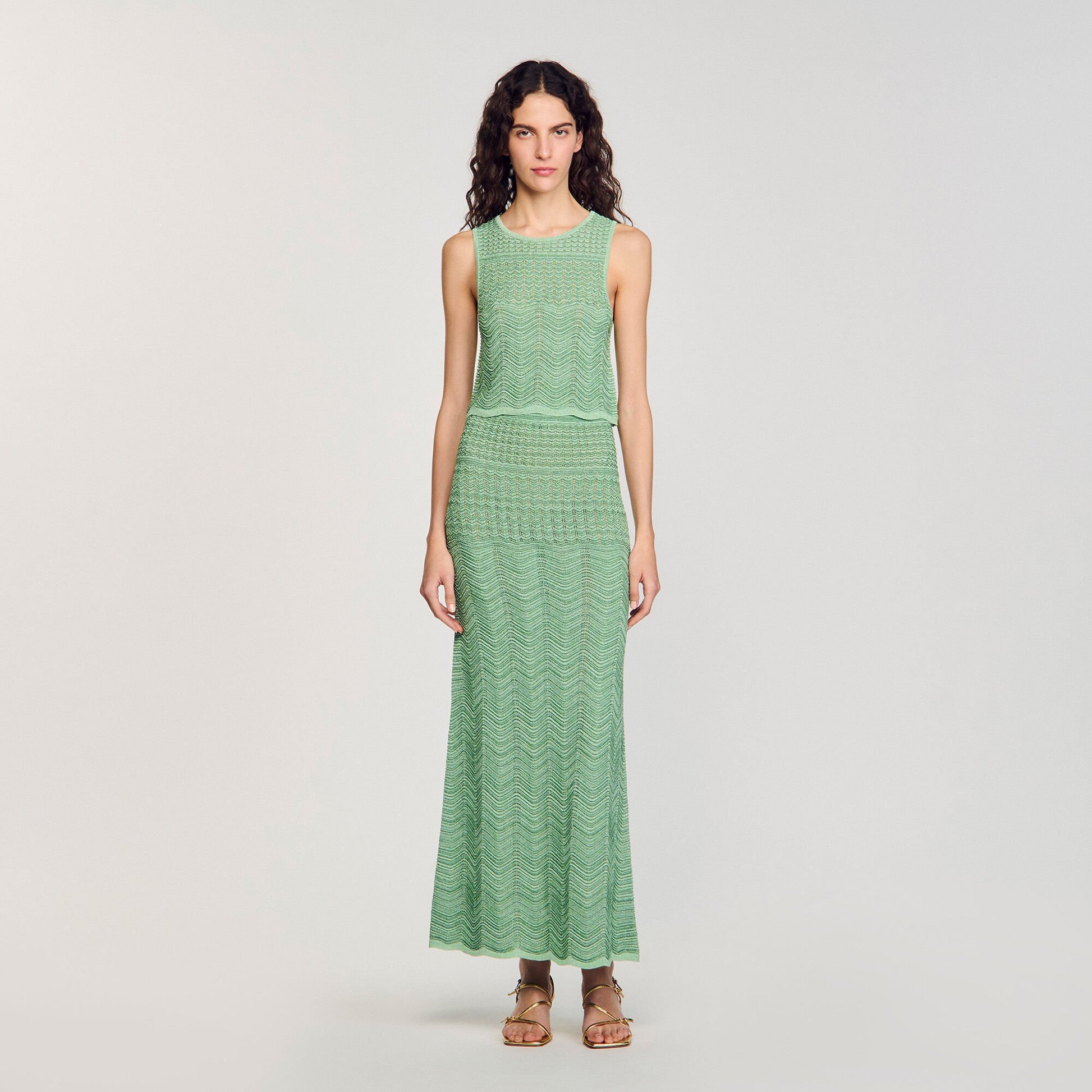 Sandro Maxi knit skirt Mint