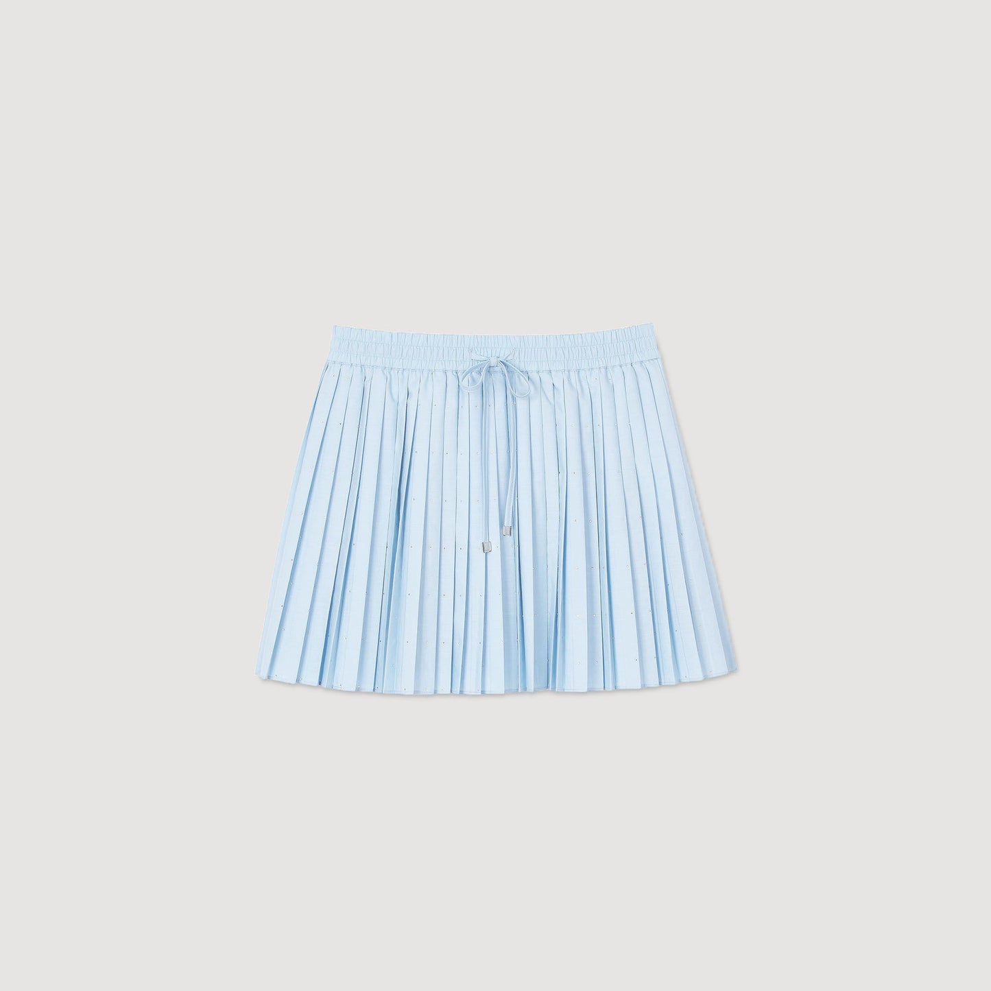Sandro Mini pleated rhinestone skirt Sky Blue