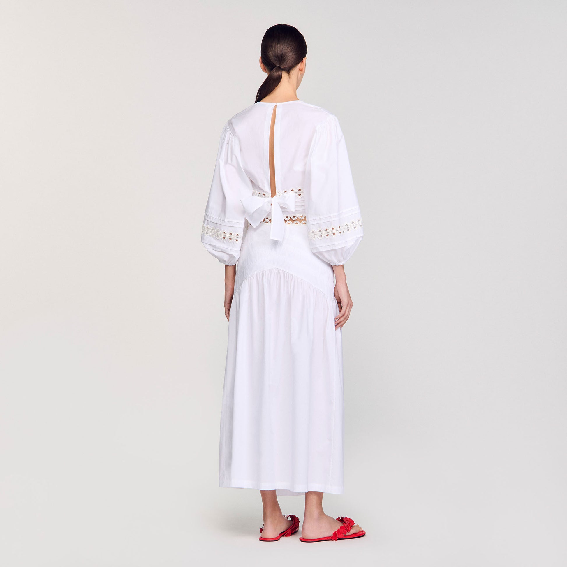 Sandro Maxi poplin skirt White